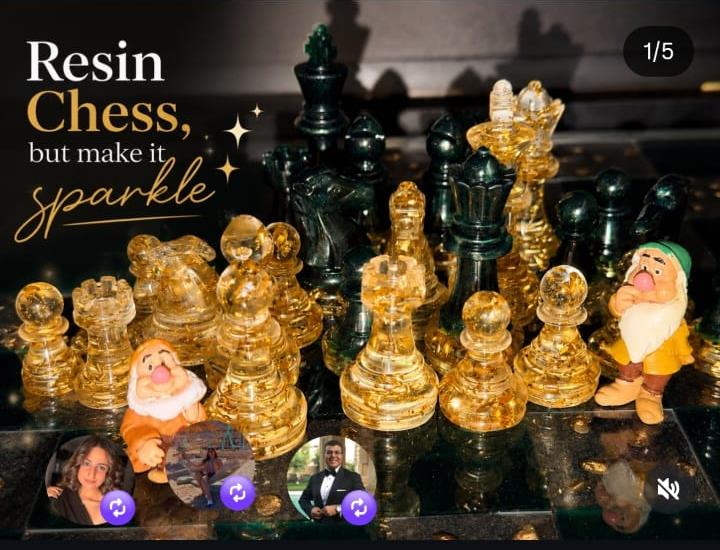 Sparkle Resin Chess